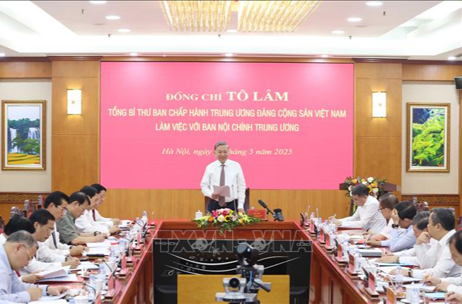 Tổng Bí thư Tô Lâm: Công tác nội chính phải hướng mục tiêu giữ vững ổn định để phát triển đất nước- Ảnh 1. Tổng Bí thư Tô Lâm: Công tác nội chính phải hướng mục tiêu giữ vững ổn định để phát triển đất nước- Ảnh 1.