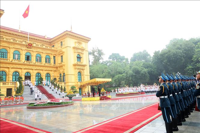 Chủ tịch nước Lương Cường chủ trì lễ đón chính thức Tổng thống Hungary- Ảnh 6. Chủ tịch nước Lương Cường chủ trì lễ đón chính thức Tổng thống Hungary- Ảnh 6.