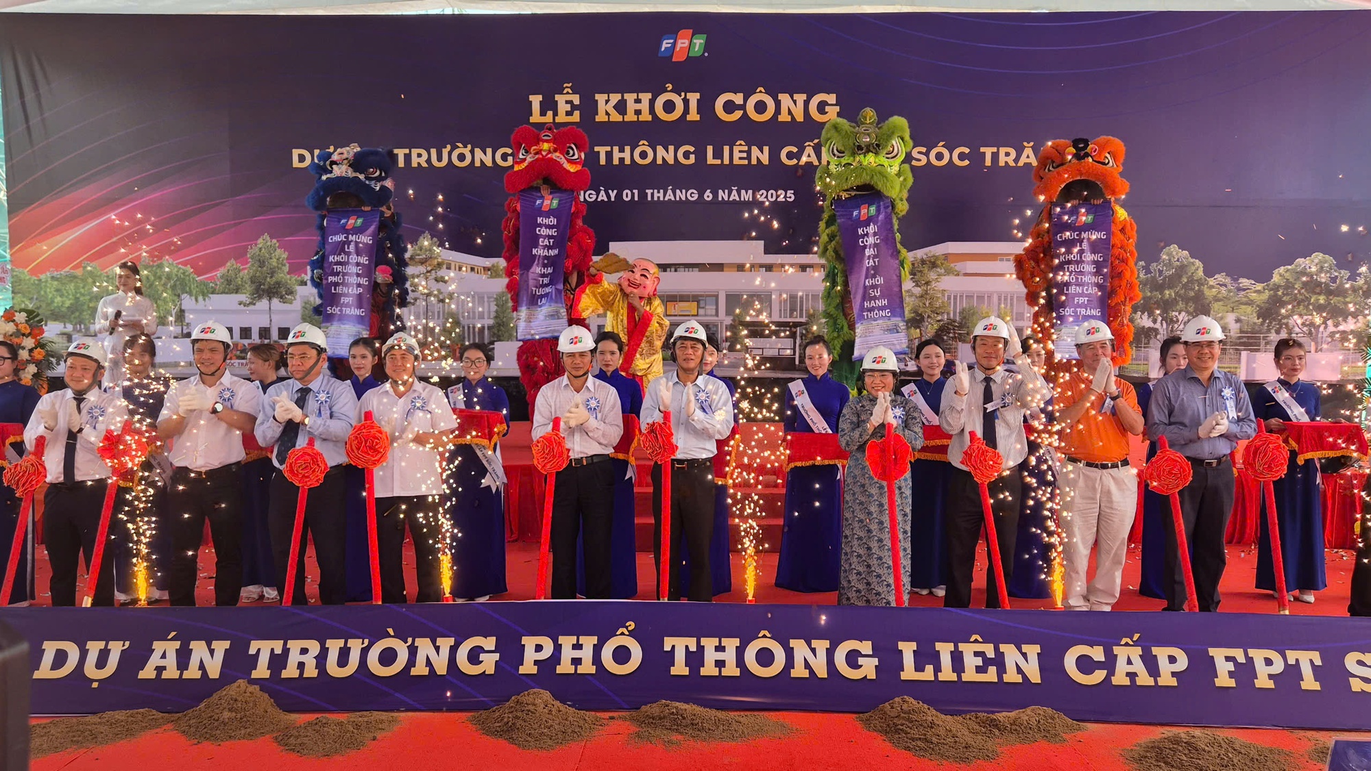 FPT khởi công xây Trường Phổ thông liên cấp FPT Sóc Trăng- Ảnh 1. FPT khởi công xây Trường Phổ thông liên cấp FPT Sóc Trăng- Ảnh 1.