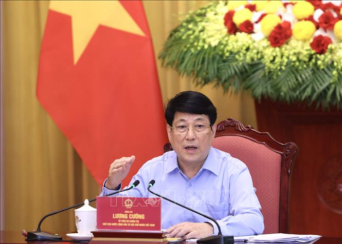 Chủ tịch nước Lương Cường làm việc với Văn phòng Chủ tịch nước về các nhiệm vụ trọng tâm thời gian tới- Ảnh 1. Chủ tịch nước Lương Cường làm việc với Văn phòng Chủ tịch nước về các nhiệm vụ trọng tâm thời gian tới- Ảnh 1.