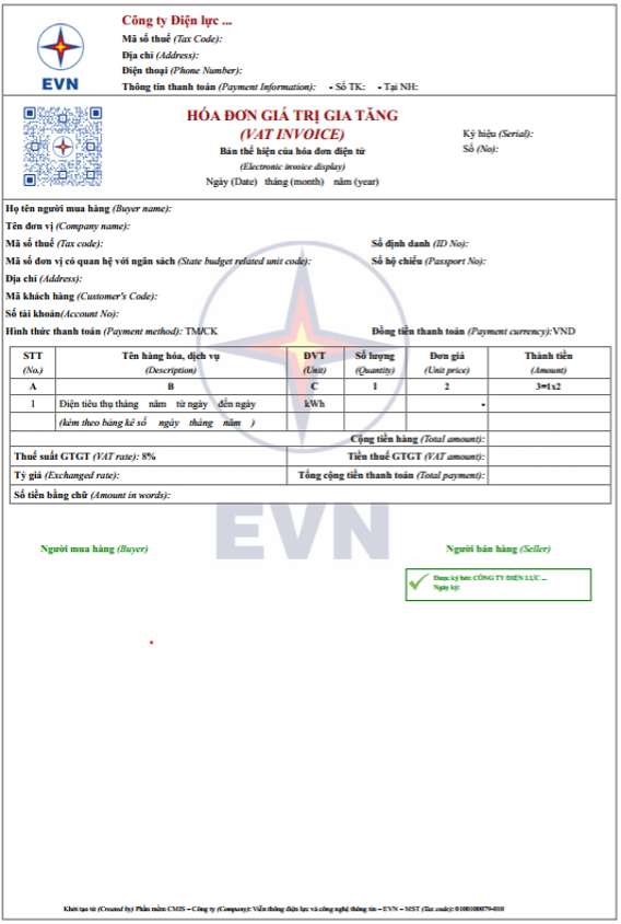 EVN giới thiệu mẫu hóa đơn tiền điện mới- Ảnh 1. EVN giới thiệu mẫu hóa đơn tiền điện mới- Ảnh 1.