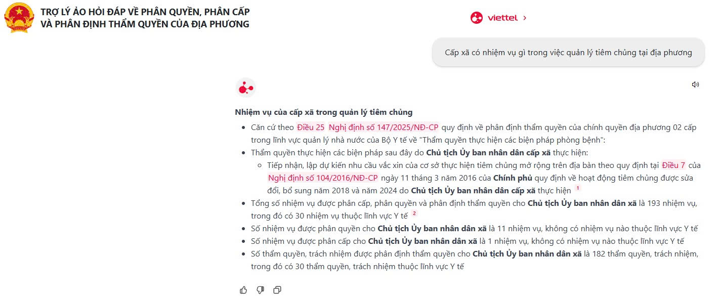 Trợ lý ảo hỗ trợ giải đáp về phân cấp, phân quyền- Ảnh 1. Trợ lý ảo hỗ trợ giải đáp về phân cấp, phân quyền- Ảnh 1.