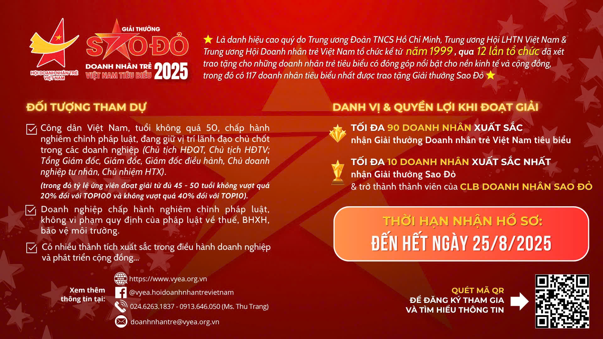 Giải thưởng Sao Đỏ 2025: Tôn vinh doanh nhân trẻ trong kỷ nguyên mới- Ảnh 1. Giải thưởng Sao Đỏ 2025: Tôn vinh doanh nhân trẻ trong kỷ nguyên mới- Ảnh 1.