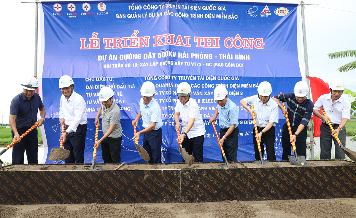 Khởi công dự án đường dây 500kV Hải Phòng – Thái Bình- Ảnh 1. Khởi công dự án đường dây 500kV Hải Phòng – Thái Bình- Ảnh 1.