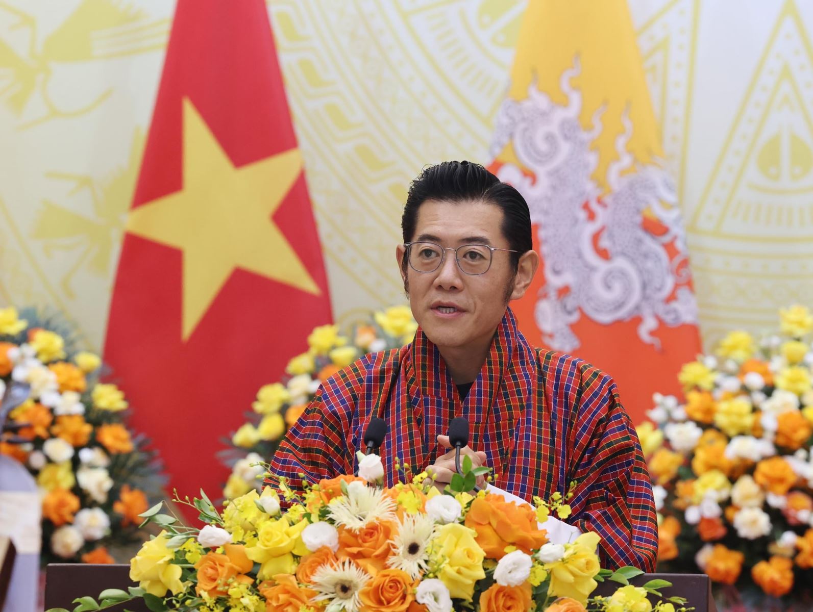 Chủ tịch nước Lương Cường chủ trì chiêu đãi cấp nhà nước Quốc vương Bhutan- Ảnh 3. Chủ tịch nước Lương Cường chủ trì chiêu đãi cấp nhà nước Quốc vương Bhutan- Ảnh 3.