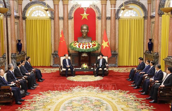 Chủ tịch nước Lương Cường tiếp Ủy viên trưởng Nhân đại toàn quốc Trung Quốc Triệu Lạc Tế- Ảnh 2. Chủ tịch nước Lương Cường tiếp Ủy viên trưởng Nhân đại toàn quốc Trung Quốc Triệu Lạc Tế- Ảnh 2.