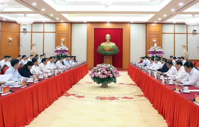 Bộ Chính trị làm việc với Ban Thường vụ Đảng ủy Quốc hội- Ảnh 1.