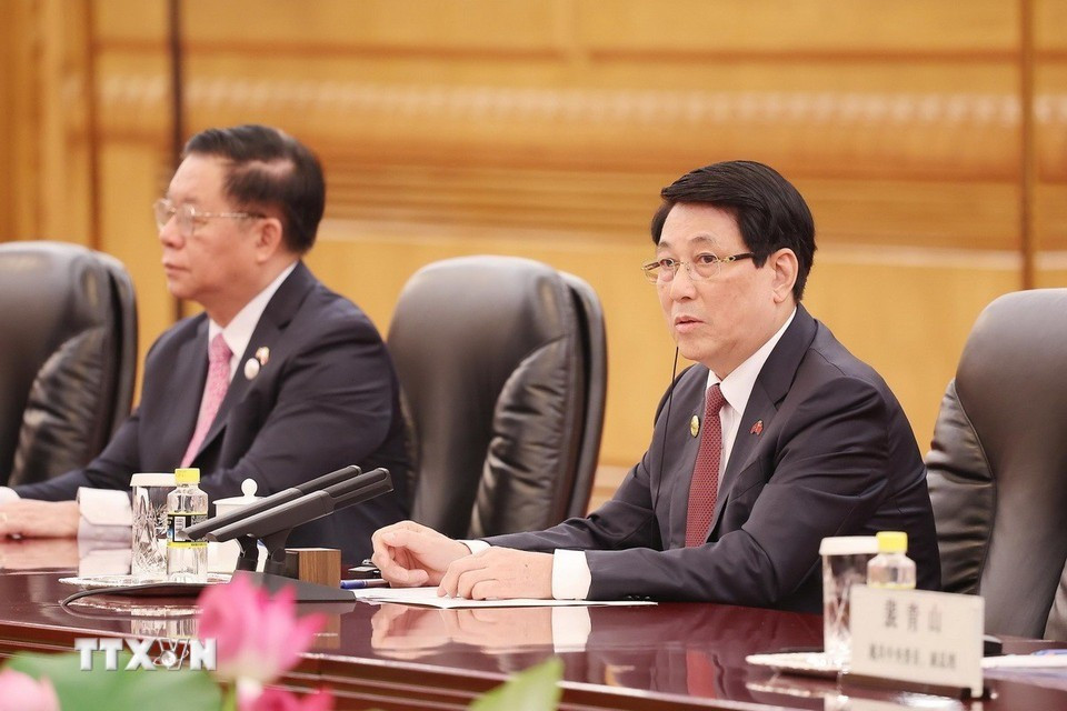 Chủ tịch nước Lương Cường hội đàm với Tổng Bí thư, Chủ tịch nước Trung Quốc Tập Cận Bình- Ảnh 5. Chủ tịch nước Lương Cường hội đàm với Tổng Bí thư, Chủ tịch nước Trung Quốc Tập Cận Bình- Ảnh 5.