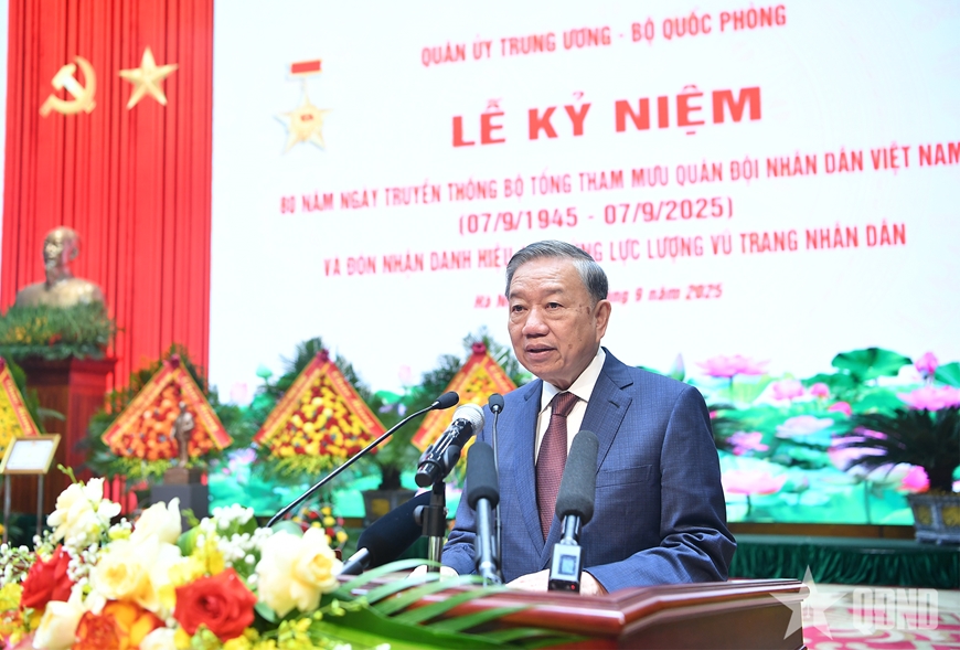 Phát biểu của Tổng Bí thư Tô Lâm tại Lễ kỷ niệm 80 năm Ngày truyền thống Bộ Tổng Tham mưu QĐND Việt Nam- Ảnh 1.