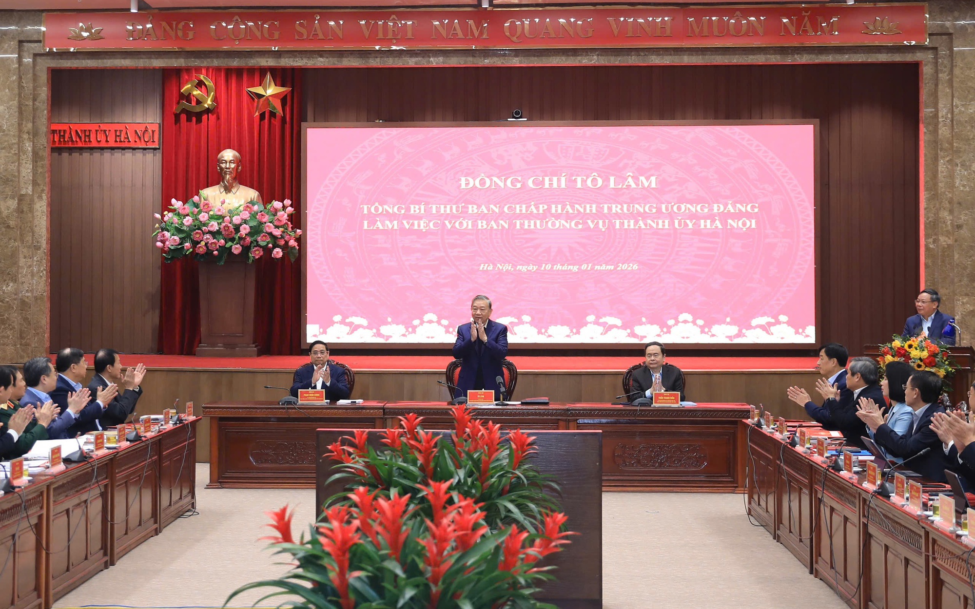 Tổng Bí thư Tô Lâm làm việc với Hà Nội về quy hoạch tổng thể Thủ đô tầm nhìn 100 năm