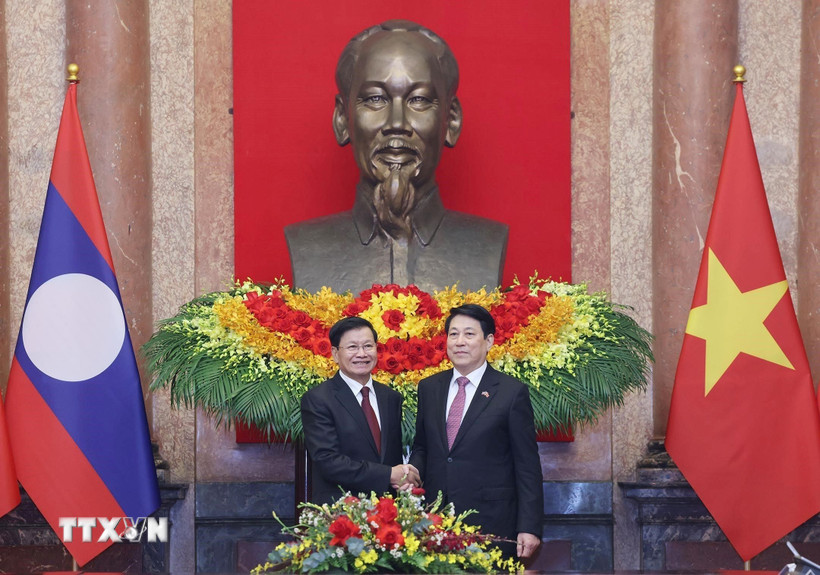 Chủ tịch nước Lương Cường hội kiến Tổng Bí thư, Chủ tịch nước Lào- Ảnh 1.