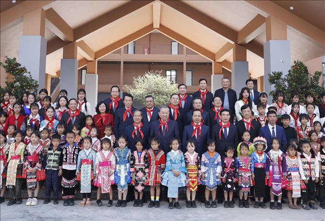 Tổng Bí thư Tô Lâm dự lễ khánh thành trường phổ thông nội trú liên cấp tại Điện Biên- Ảnh 3.
