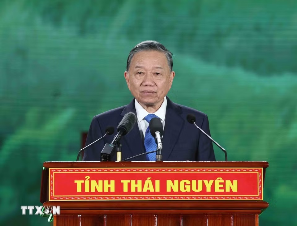 Tổng Bí thư, Chủ tịch nước Tô Lâm phát biểu tại Lễ kỷ niệm - Ảnh: TTXVN