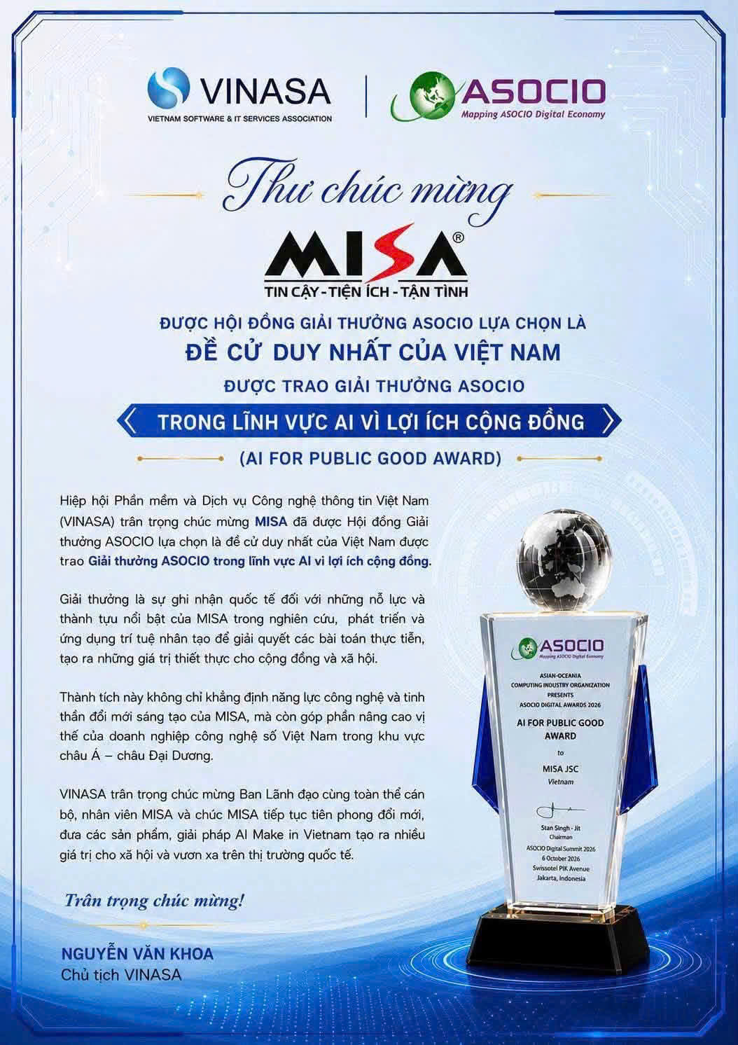 MISA được trao giải thưởng AI vì lợi ích cộng đồng- Ảnh 2.