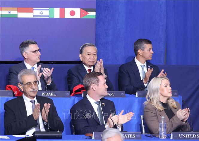 Chùm ảnh: Tổng Bí thư Tô Lâm dự Phiên khai mạc Hội đồng Hoà bình về Gaza- Ảnh 1.