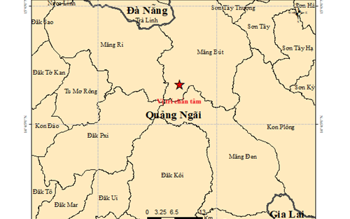 Quảng Ngãi xảy ra 7 trận động đất trong 2 ngày