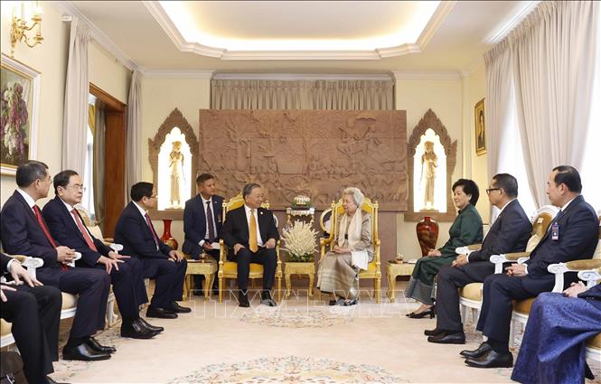 Tổng Bí thư Tô Lâm hội kiến Samdech Techo Hun Sen- Ảnh 3.