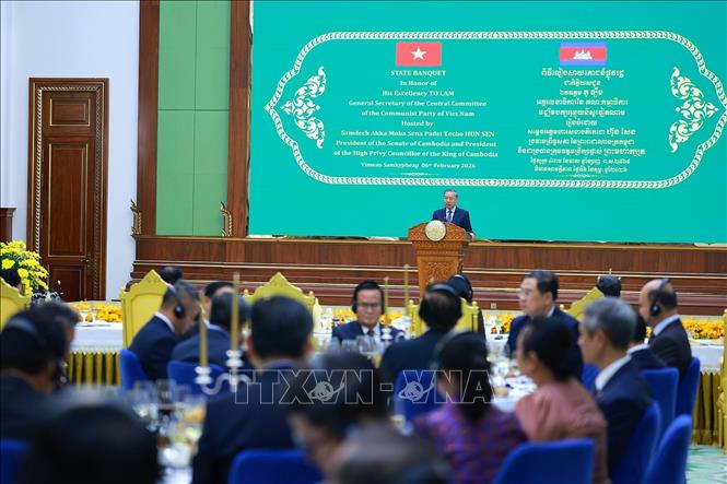 Quốc yến chào mừng Tổng Bí thư Tô Lâm thăm cấp Nhà nước tới Vương quốc Campuchia- Ảnh 6.