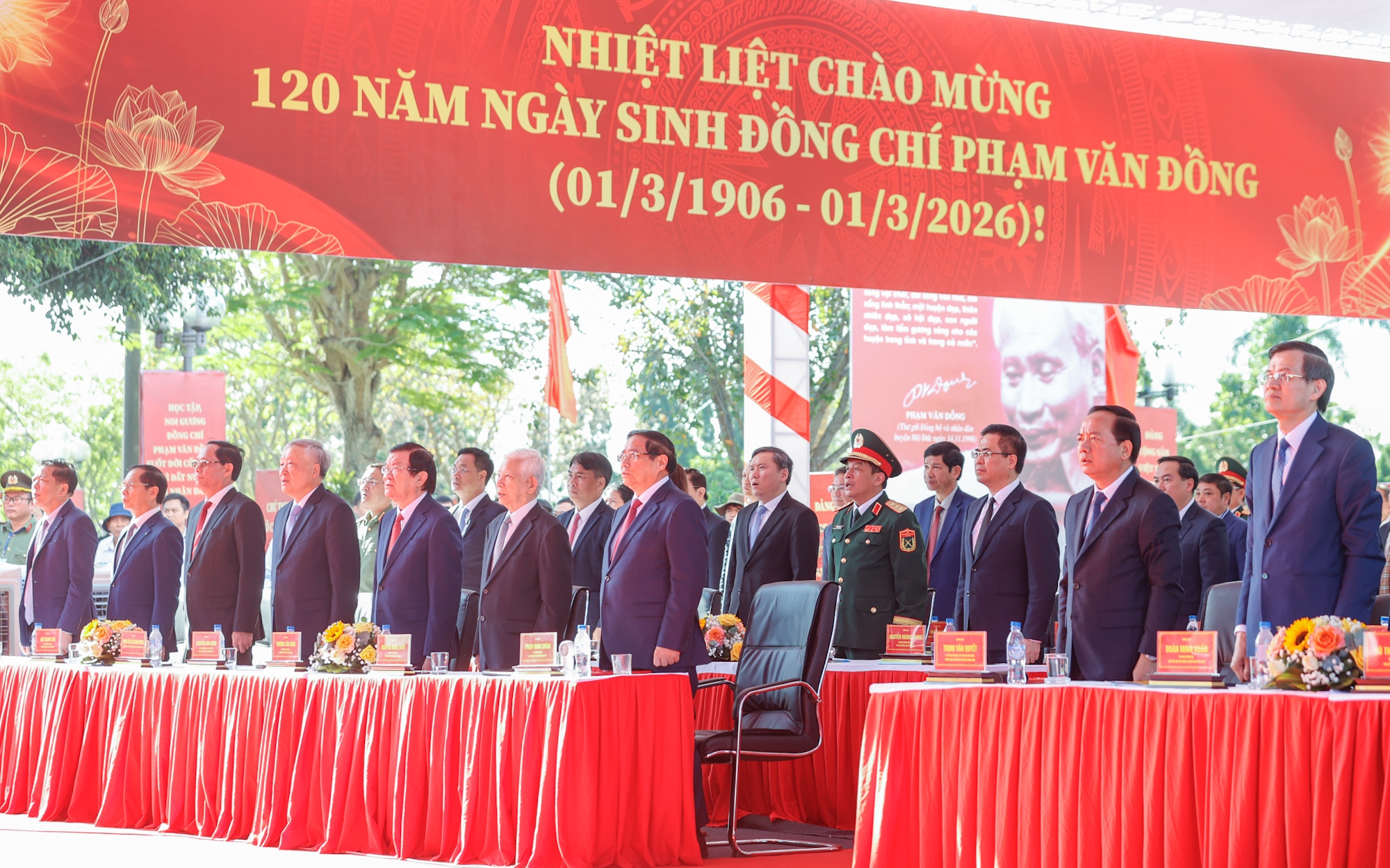 Thủ tướng Phạm Minh Chính dự lễ kỷ niệm 120 năm Ngày sinh Thủ tướng Phạm Văn Đồng