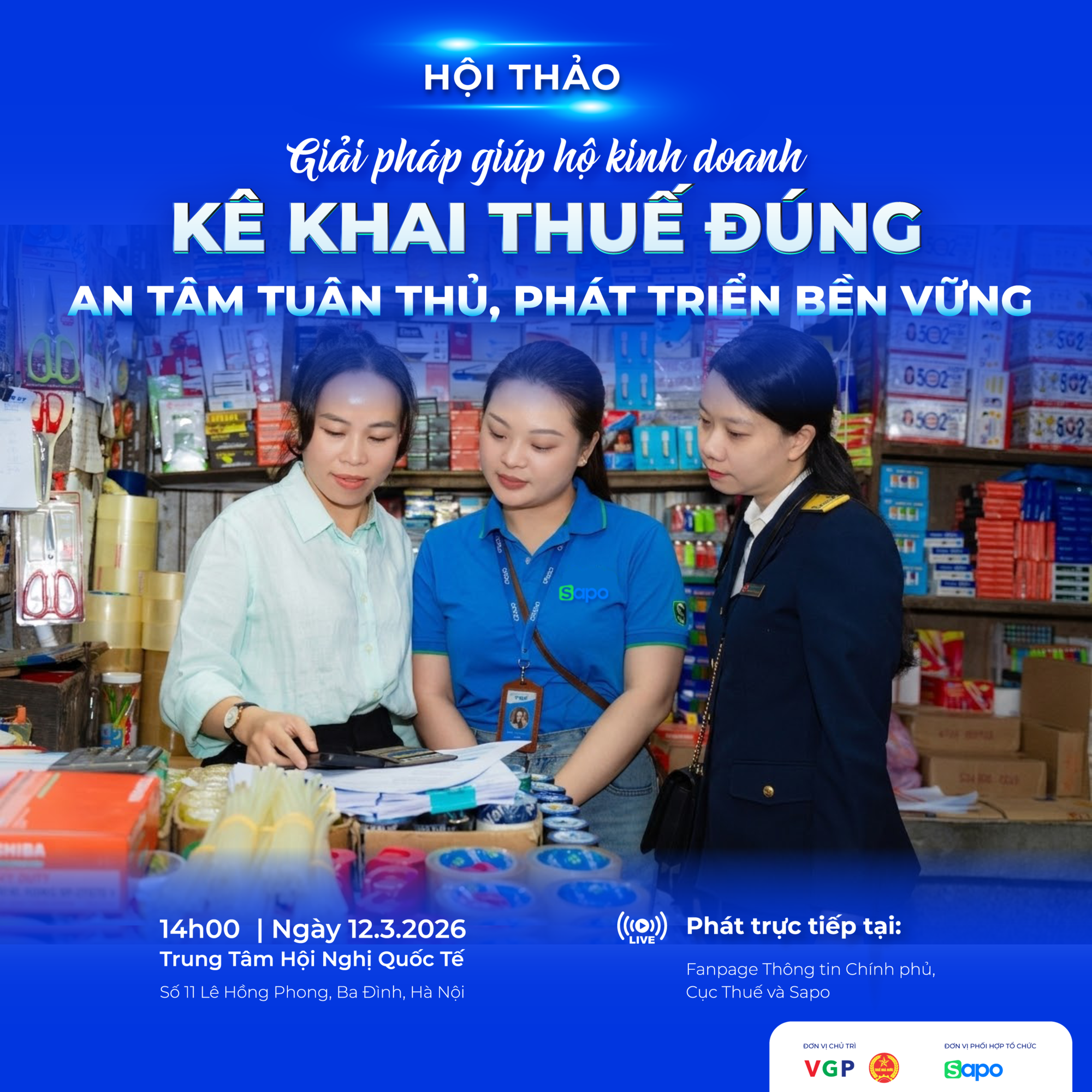 14h hôm nay: Hội thảo 'Giải pháp giúp hộ kinh doanh kê khai thuế đúng, an tâm tuân thủ, phát triển bền vững'- Ảnh 1.