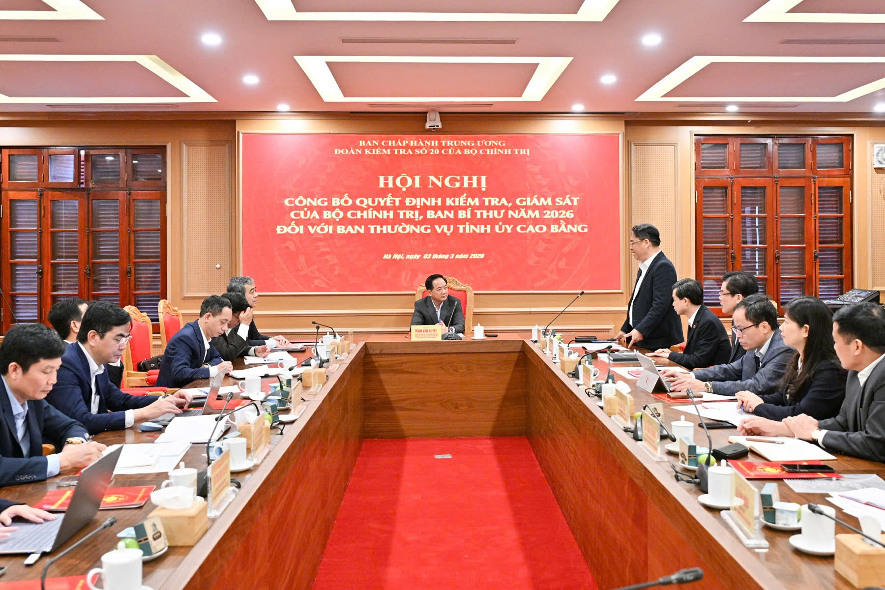 Công bố Quyết định kiểm tra, giám sát đối với Ban Thường vụ Tỉnh ủy Cao Bằng- Ảnh 1.