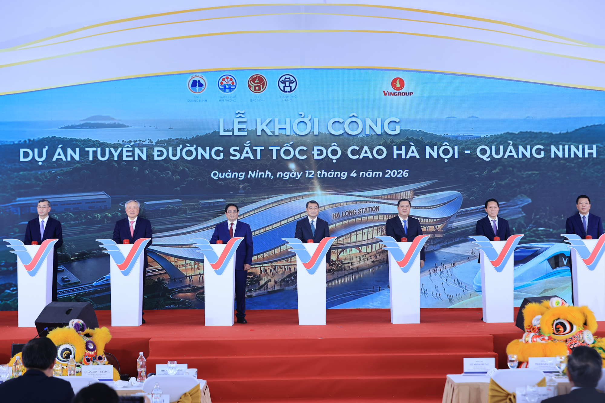 Thủ tướng Lê Minh Hưng dự lễ khởi công tuyến đường sắt tốc độ cao Hà Nội-Quảng Ninh- Ảnh 2.