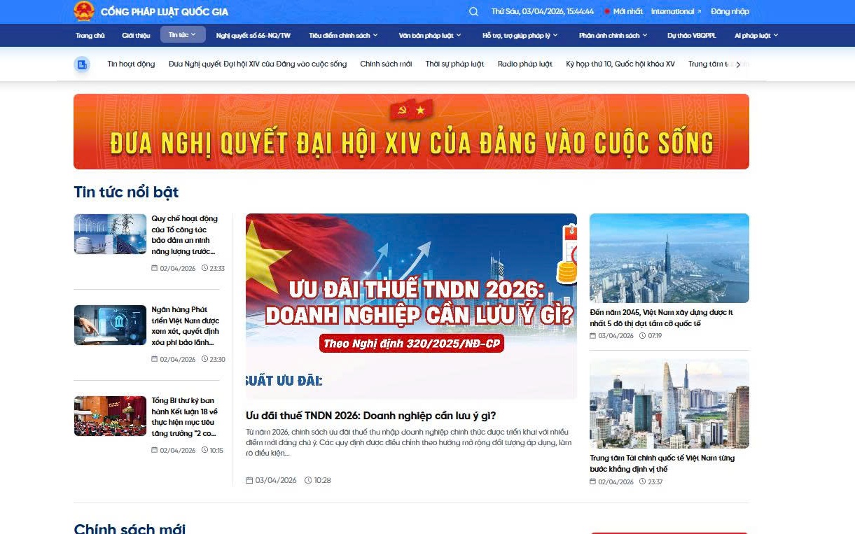 Cổng Pháp luật quốc gia: Nền tảng số đưa pháp luật đến gần người dân