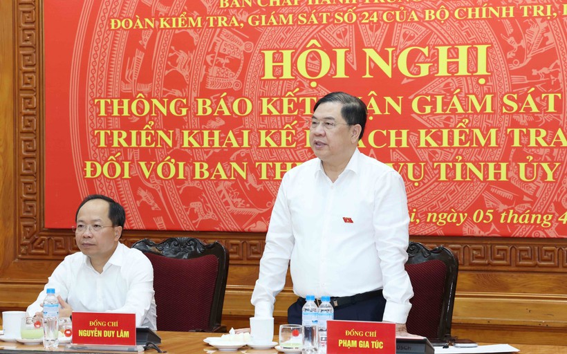 Thông báo kết quả giám sát đợt 1 đối với Ban Thường vụ Tỉnh ủy Hà Tĩnh