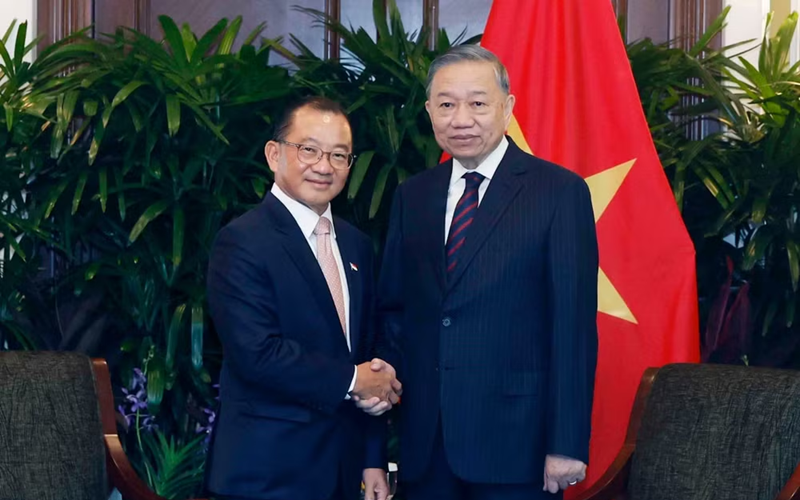 Tổng Bí thư, Chủ tịch nước Tô Lâm hội kiến Chủ tịch Quốc hội Singapore Seah Kian Peng