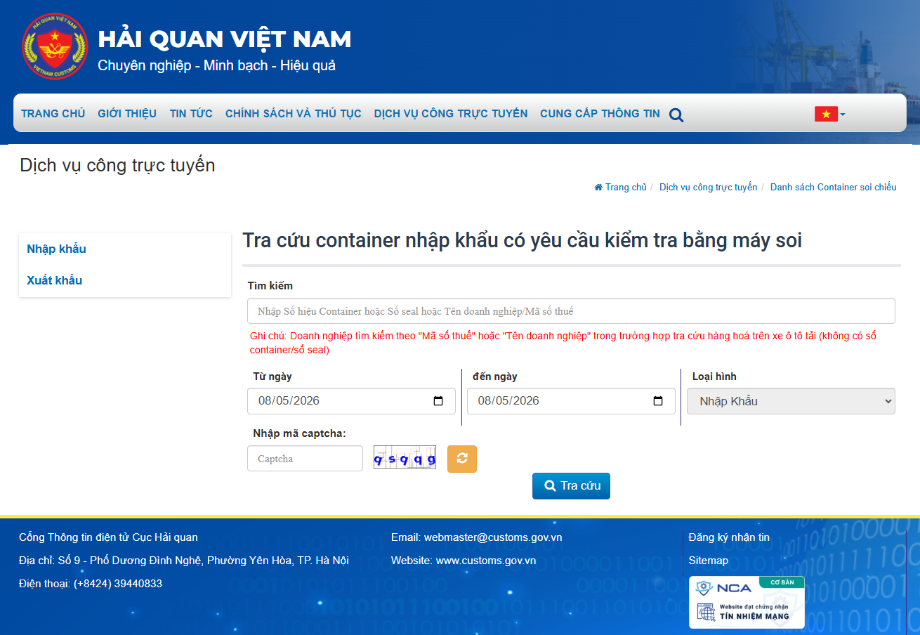 Hải quan hướng dẫn tra cứu container nhập khẩu có yêu cầu kiểm tra bằng máy soi- Ảnh 1.