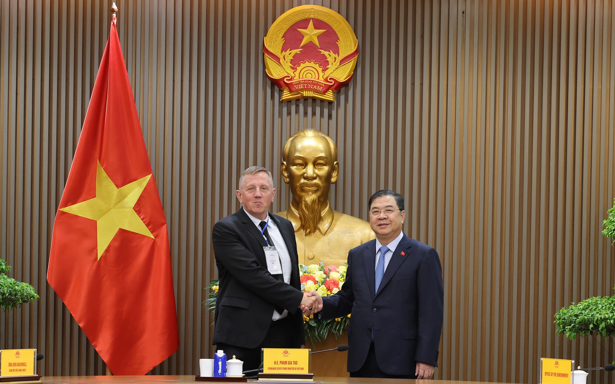 Phó Thủ tướng Thường trực Phạm Gia Túc làm việc với Hội đồng Năng lượng gió toàn cầu- Ảnh 1. Phó Thủ tướng Thường trực Phạm Gia Túc làm việc với Hội đồng Năng lượng gió toàn cầu- Ảnh 1.