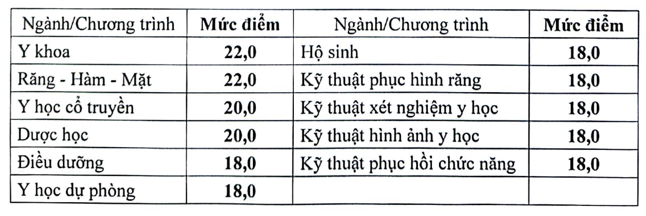 Công bố ngưỡng bảo đảm chất lượng đầu vào nhóm ngành sức khỏe năm 2026- Ảnh 2.