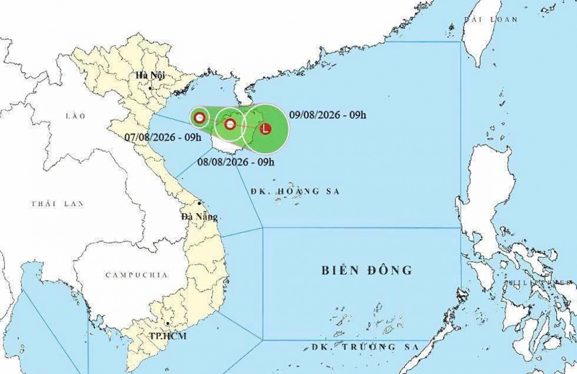 Áp thấp nhiệt đới xuất hiện trên Vịnh Bắc Bộ- Ảnh 1.