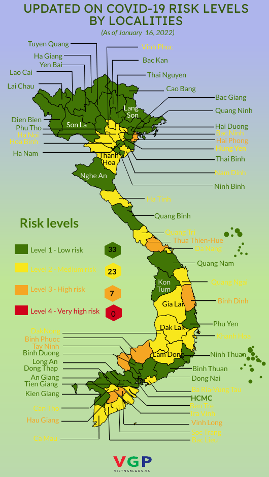 Infographic: Updates on COVID-19 risk levels by localities - Ảnh 1.