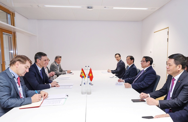 Prime Minister meets Spanish, Lao, Cambodian counterparts in Brussels  - Ảnh 1.