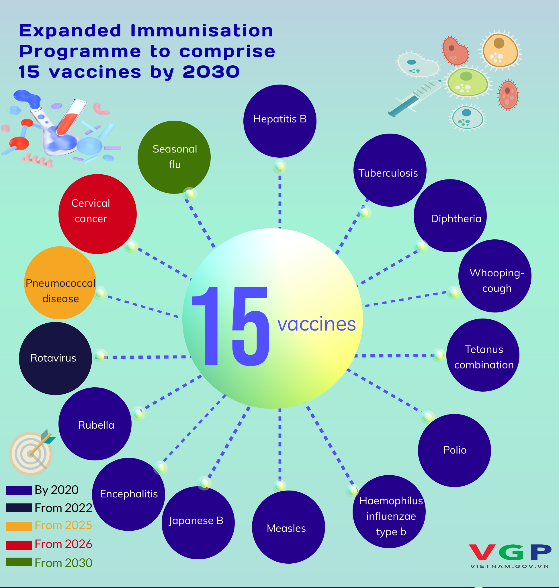 Infographic: Timetable of 14 vaccines in Expanded Immunisation Programme - Ảnh 1.