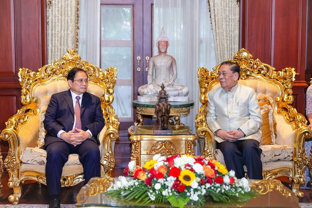 Prime Minister meets with Lao former leaders - Ảnh 1.