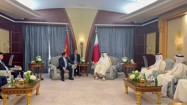 Prime Minister meets leaders of Qatar, Singapore, Cambodia on sidelines of ASEAN-GCC Summit  - Ảnh 1.