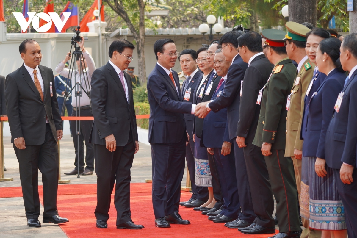 Pictures: Official welcome ceremony for Vietnamese President in Laos