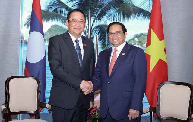 Prime Minister meets with Lao and Singaporean counterparts - Ảnh 1. Prime Minister meets with Lao and Singaporean counterparts - Ảnh 1.