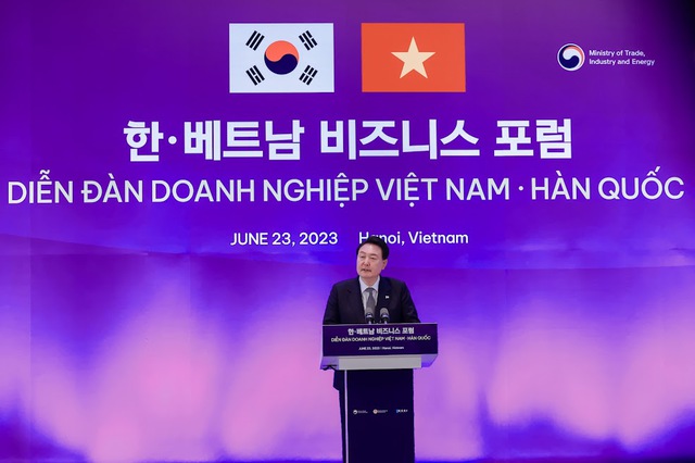 Vietnamese, South Korean leaders attend Viet Nam-RoK Business Forum  - Ảnh 3.