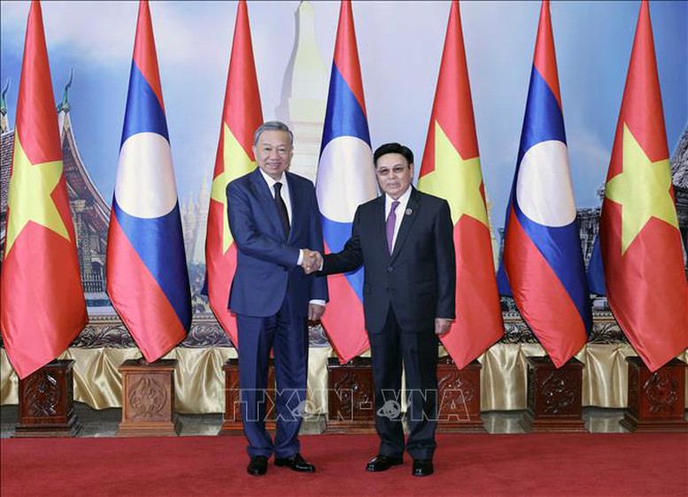 President To Lam meets with Lao top legislator in Vientiane
