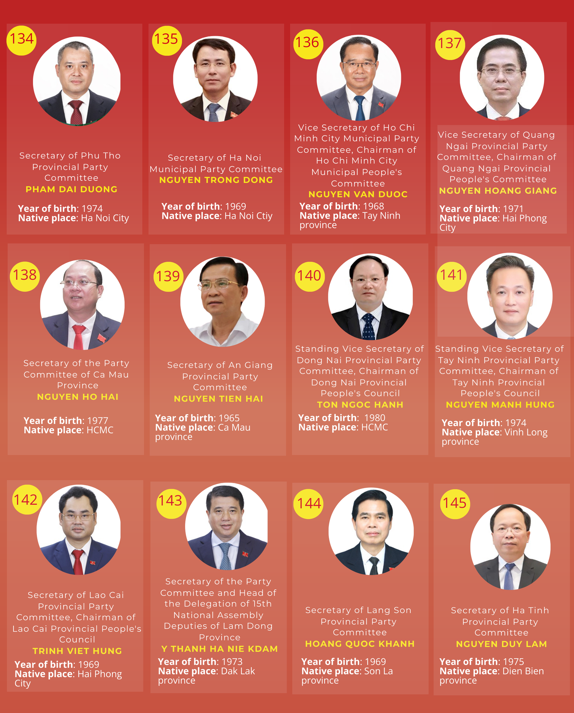 INFOGRAPHICS: List of 200 official and alternate members of 14th CPV Central Committee- Ảnh 13.