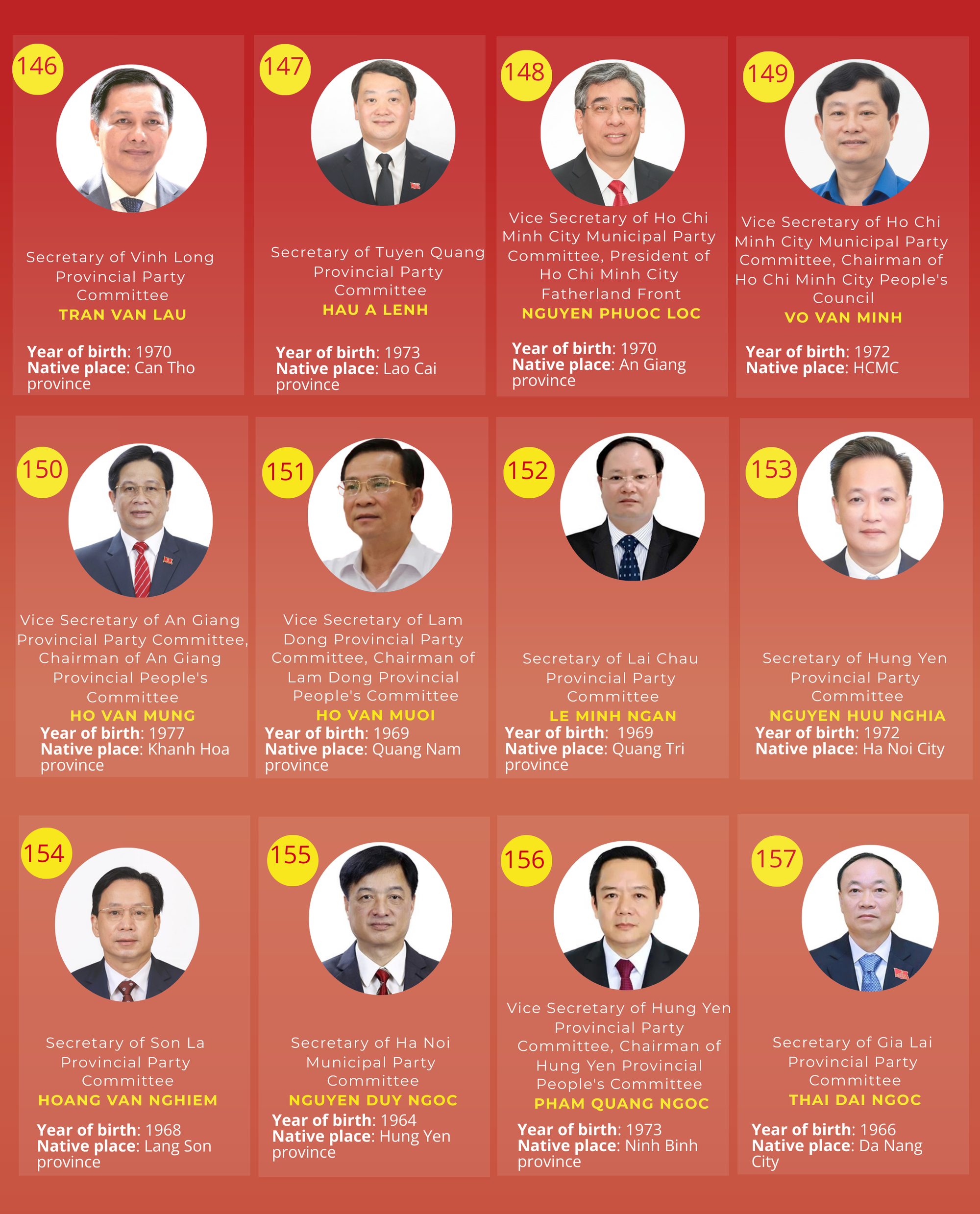 INFOGRAPHICS: List of 200 official and alternate members of 14th CPV Central Committee- Ảnh 14.