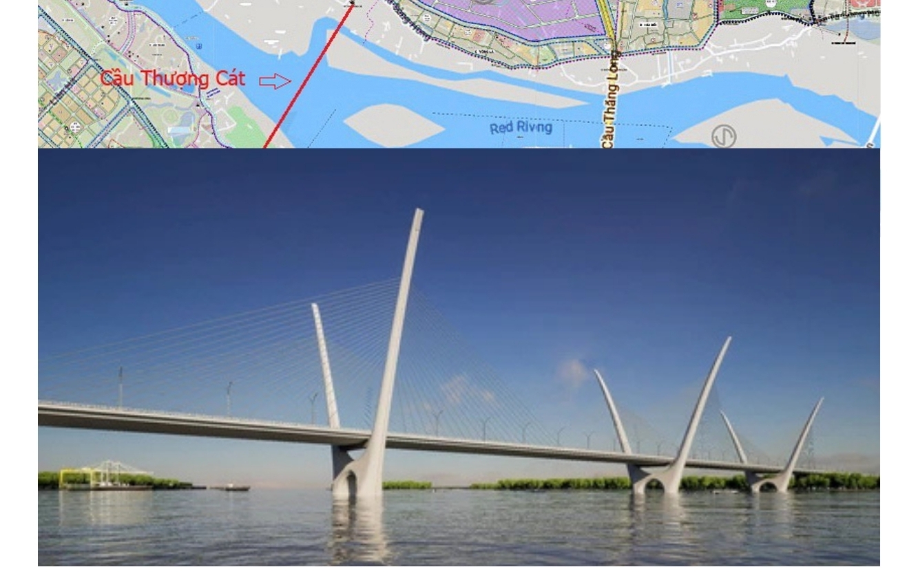 Four out of Ha Noi's seven new bridges over Red River are gradually taking shape