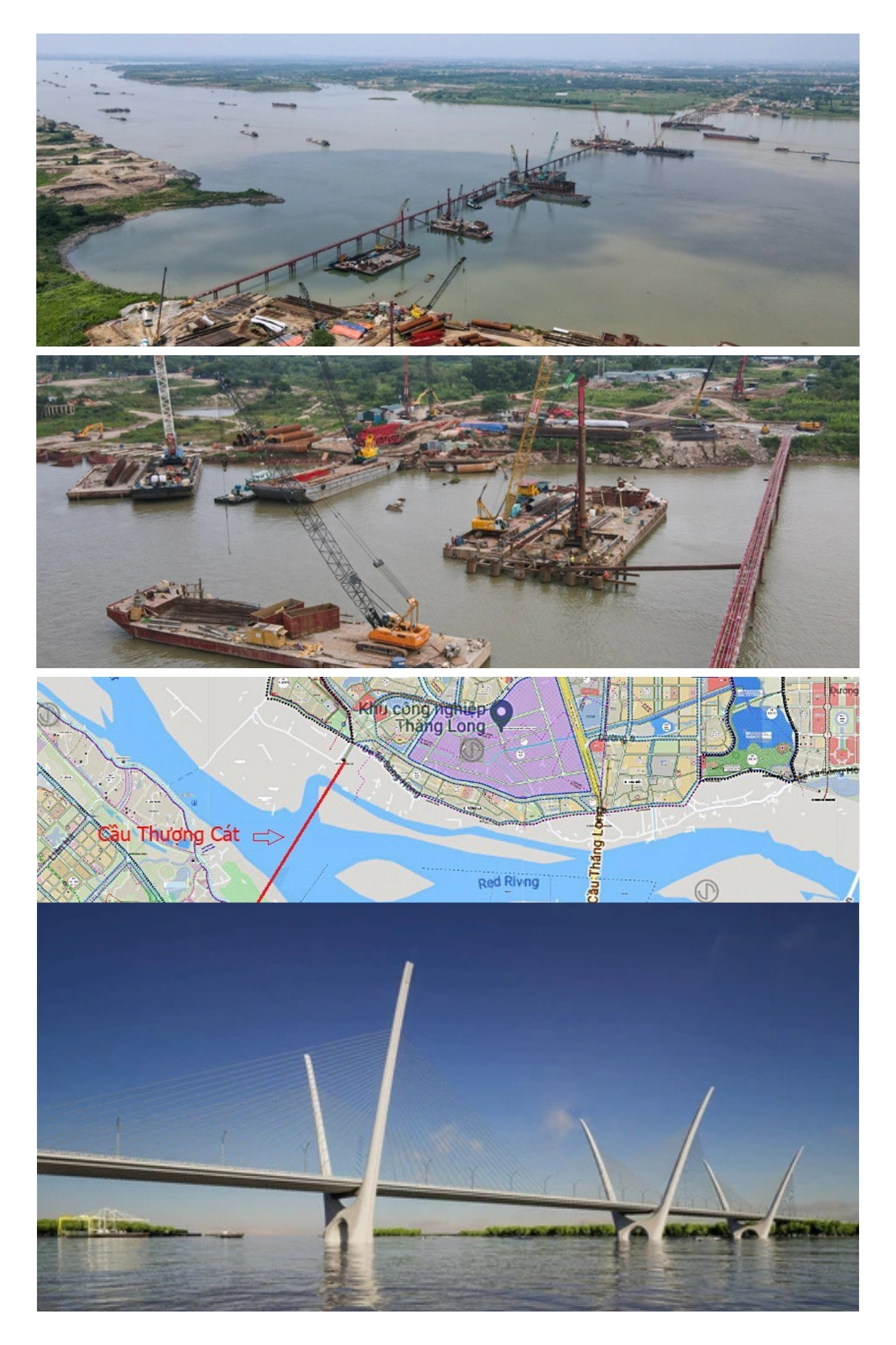 Four out of Ha Noi's seven new bridges over Red River are gradually taking shape- Ảnh 1. Four out of Ha Noi's seven new bridges over Red River are gradually taking shape- Ảnh 1.
