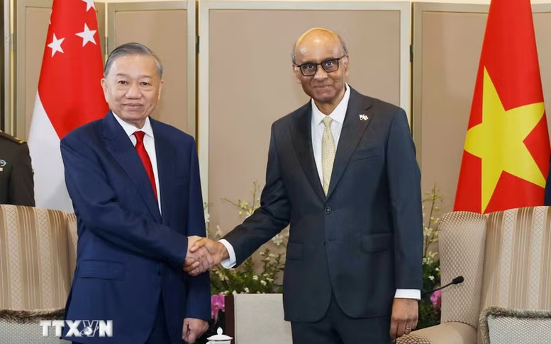 Top Vietnamese leader holds talks with Singaporean President