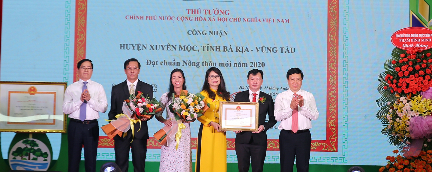 Huyện thứ 6 đạt chuẩn nông thôn mới tại Bà Rịa-Vũng Tàu