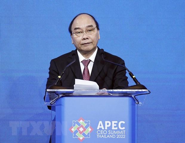 越南国家主席阮春福出席 2022年亚太经合组织工商领导人峰会并发表讲话 - Ảnh 1.