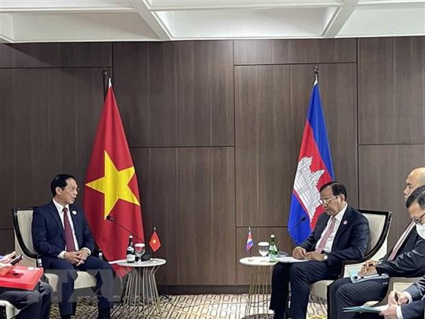 越南外交部长裴青山会晤柬埔寨，菲律宾，马来西亚三国外长 - Ảnh 1.